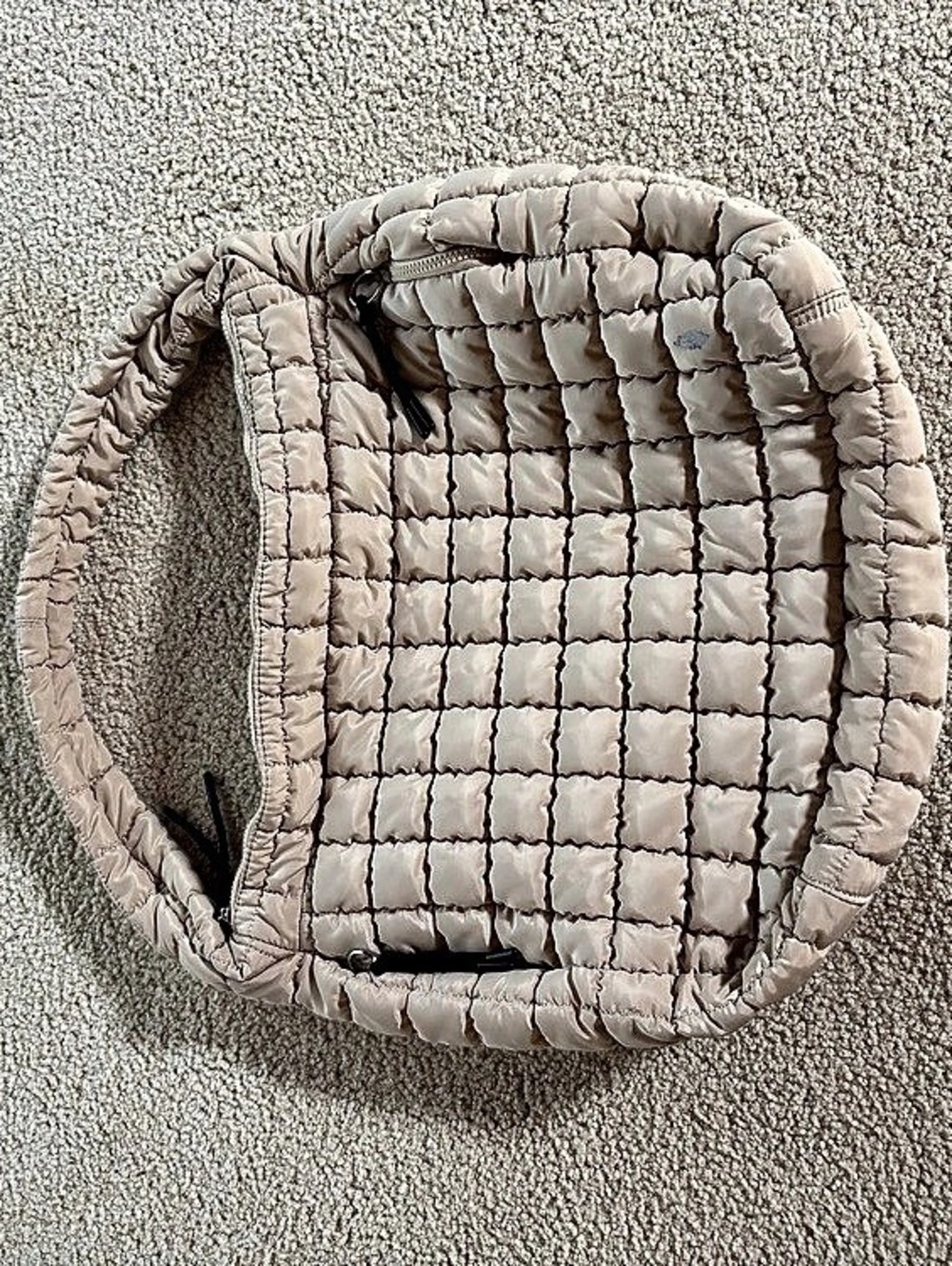 Free People Movement Quilted Shoulder Bag in Cream Like New